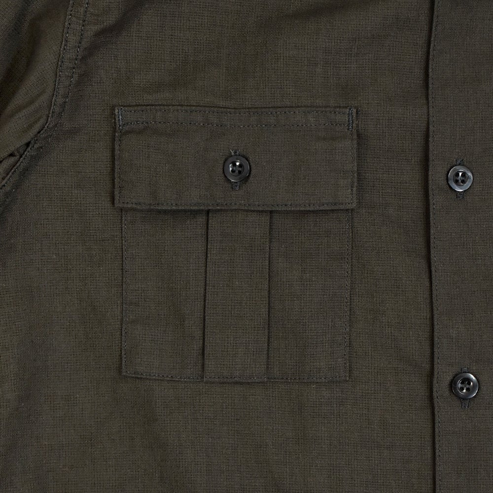フリーホイーラーズ (FREEWHEELERS) -Corky- SHORT SLEEVE SHIRT Vintage Style Panama Cloth WASTE OIL BLACK 半袖ワークシャツ 2623004