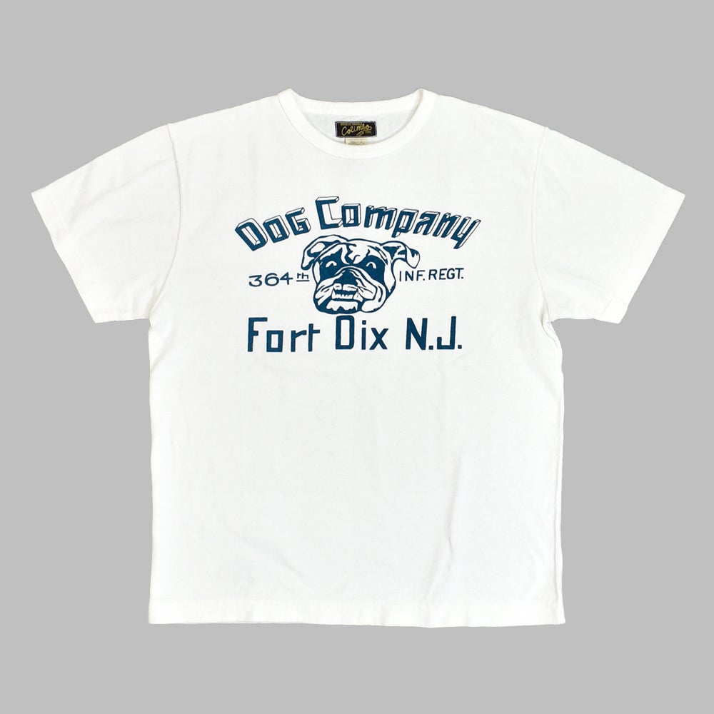 コリンボ (COLIMBO) Norwalk Cotton Tee -FORT DIX BULLDOG- 半袖プリントTシャツ ZB-0413 01.Ivory White