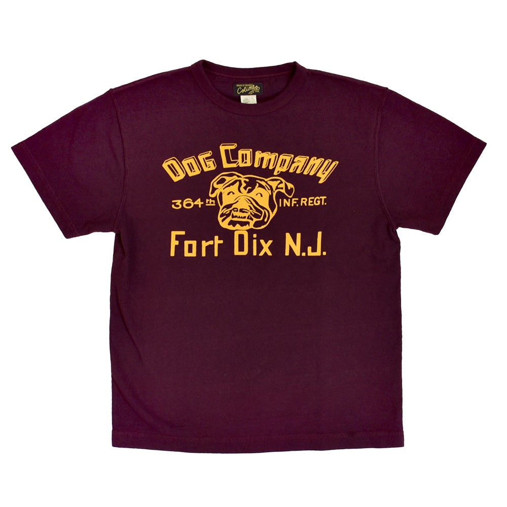 コリンボ (COLIMBO) Norwalk Cotton Tee -FORT DIX BULLDOG- 半袖プリントTシャツ ZB-0413 02.Mahogany