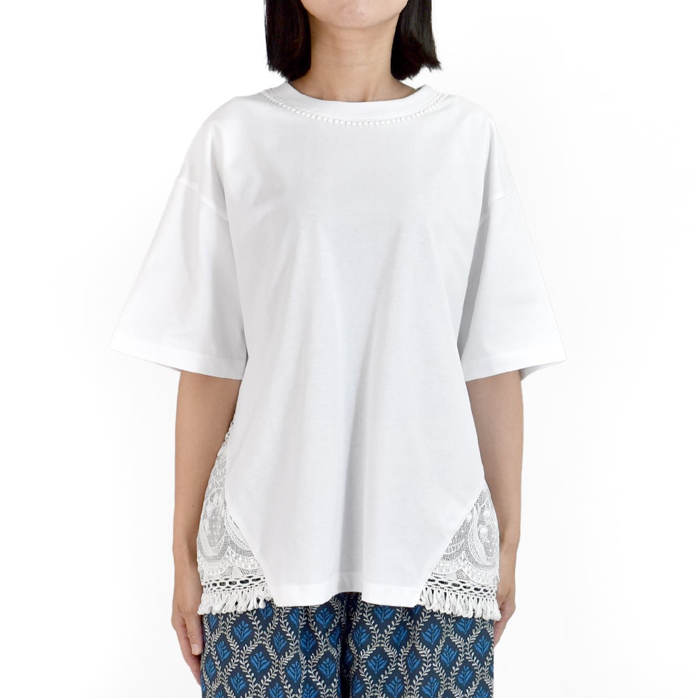 マーブルシュッド (marble SUD) Millefeuille Tシャツ レース半袖Tシャツ 12GM999165