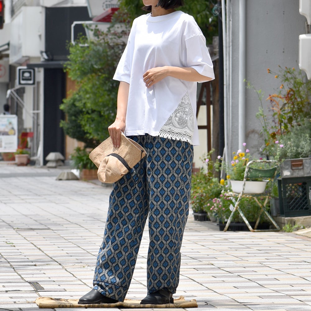 マーブルシュッド (marble SUD) Millefeuille Tシャツ レース半袖Tシャツ 12GM999165