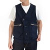 フリーホイーラーズ (FREEWHEELERS) -SPEED ENGINEER- SLEEVELESS COAT Vintage Style Military Moleskin NAVY コットンベスト ワークベスト 2621007