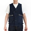フリーホイーラーズ (FREEWHEELERS) -SPEED ENGINEER- SLEEVELESS COAT Vintage Style Military Moleskin NAVY コットンベスト ワークベスト 2621007