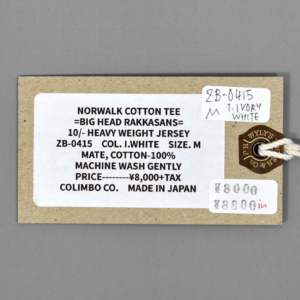 コリンボ (COLIMBO) Norwalk Cotton Tee -BIG HEAD RAKKASANS- 半袖プリントTシャツ ZB-0415