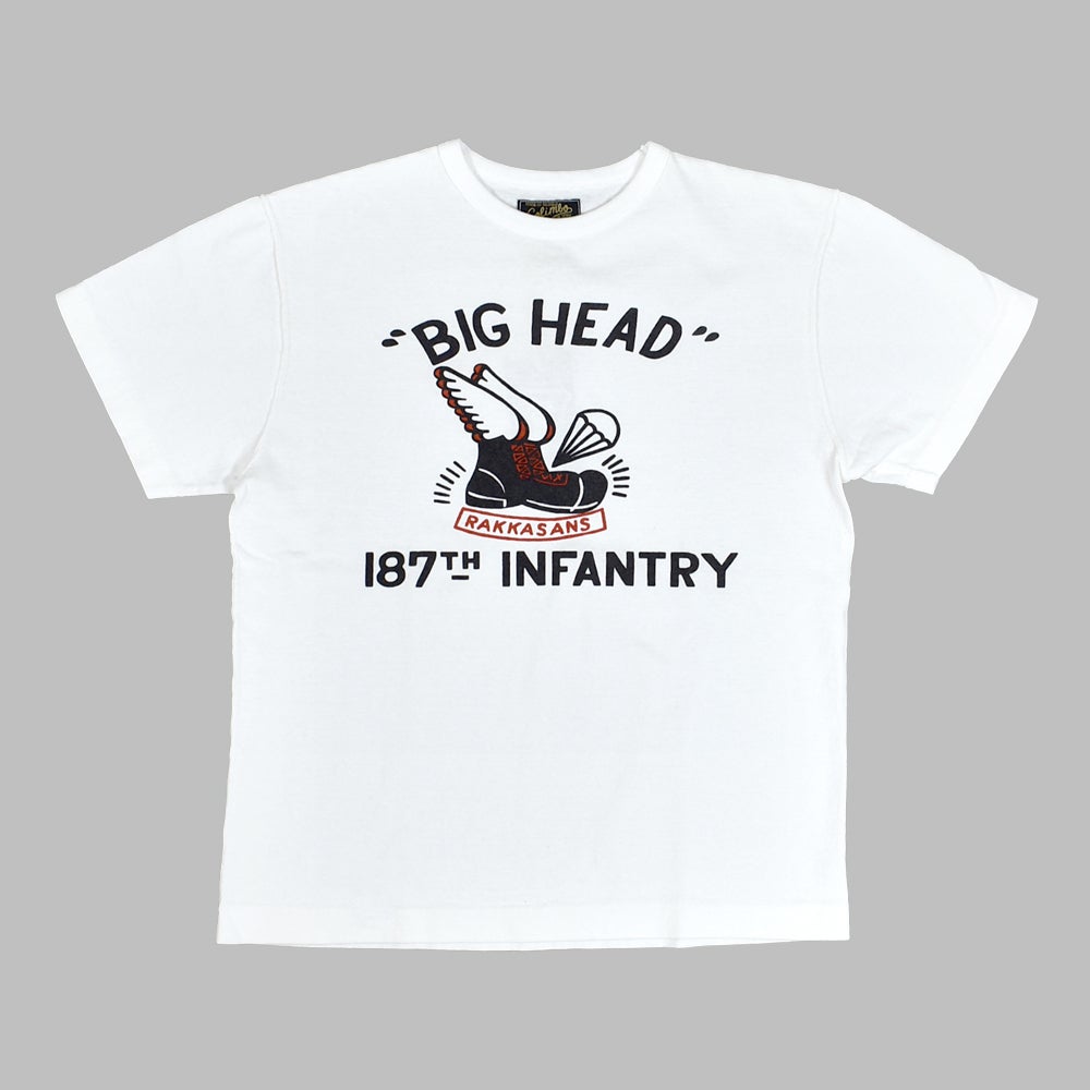 コリンボ (COLIMBO) Norwalk Cotton Tee -BIG HEAD RAKKASANS- 半袖プリントTシャツ ZB-0415 01.Ivory White