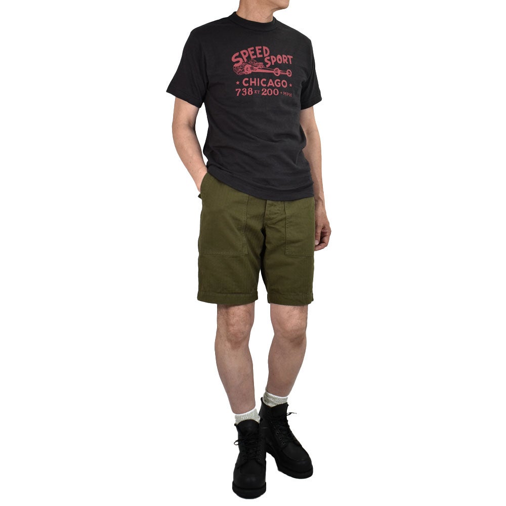 ウエアハウス (WAREHOUSE) Lot 4601 SPEED SPORT 半袖プリントTシャツ スミクロ