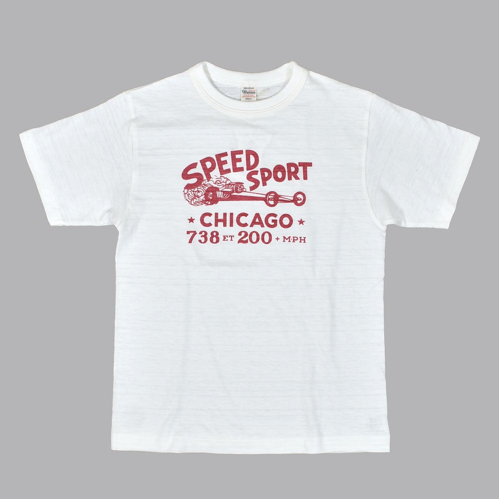 ウエアハウス (WAREHOUSE) Lot 4601 SPEED SPORT 半袖プリントTシャツ オフ