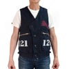 フリーホイーラーズ (FREEWHEELERS) GILMORE OIL COMPANY -1932 AIR RACER- SPEED ENGINEER SLEEVELESS COAT Vintage Style Military Moleskin NAVY コットンベスト ワークベスト ホットロッド 2621008