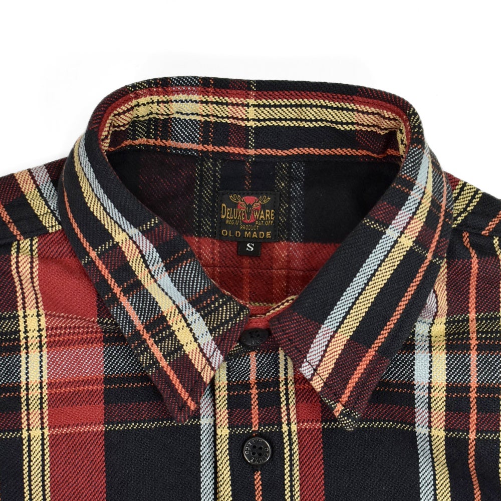 デラックスウエア (DELUXEWARE) 50S BLACK＆RED 長袖ネルシャツ チェックシャツ HV-62