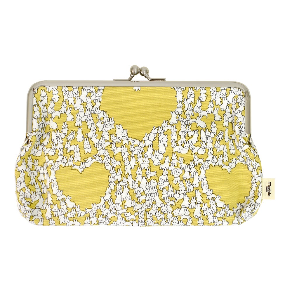 マーブルシュッド (marble SUD) Heart Rabbit がま口 L ウサギ ポーチ ハート 09FA060032 23.YEL