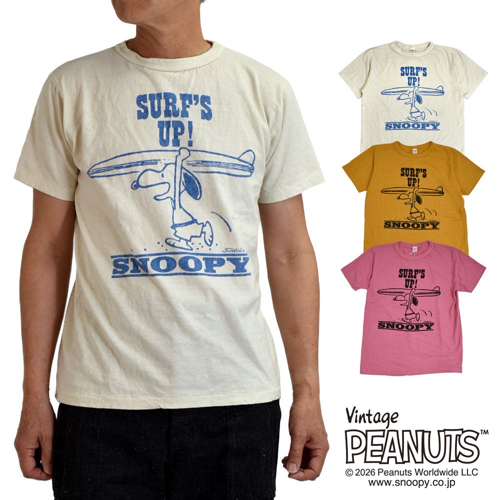 ウエアハウス (WAREHOUSE) Lot YP126S-1 SURF'S UP(SNOOPY) 半袖プリントTシャツ スヌーピー YP126S-1