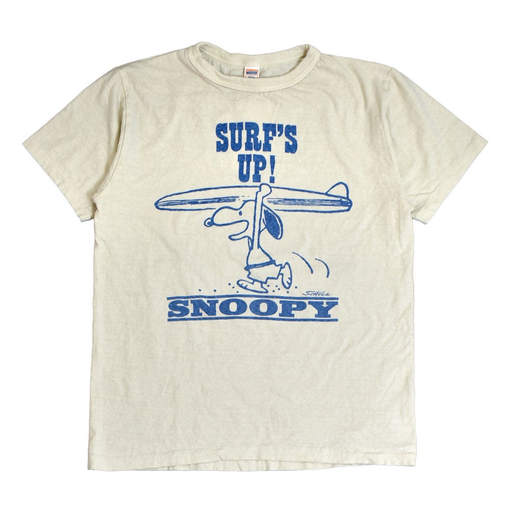 ウエアハウス (WAREHOUSE) Lot YP126S-1 SURF'S UP(SNOOPY) 半袖プリントTシャツ スヌーピー YP126S-1 クリーム