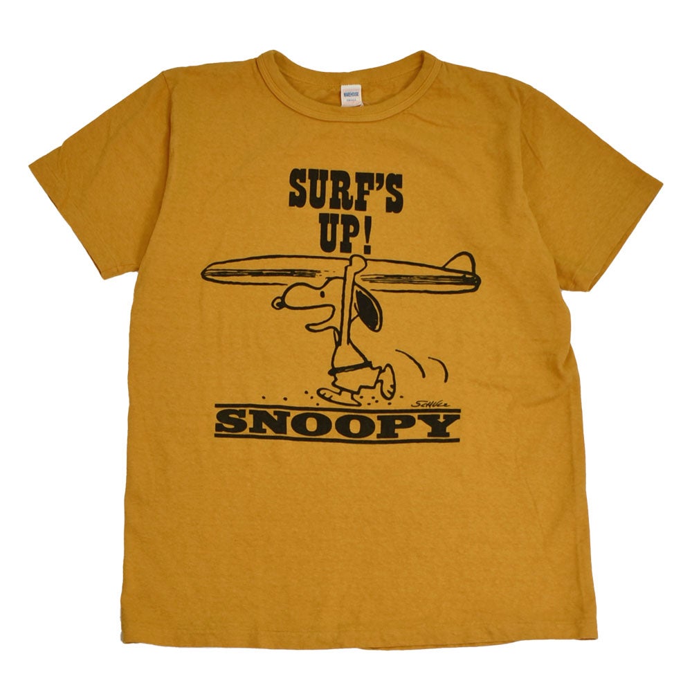 ウエアハウス (WAREHOUSE) Lot YP126S-1 SURF'S UP(SNOOPY) 半袖プリントTシャツ スヌーピー YP126S-1 イエロー