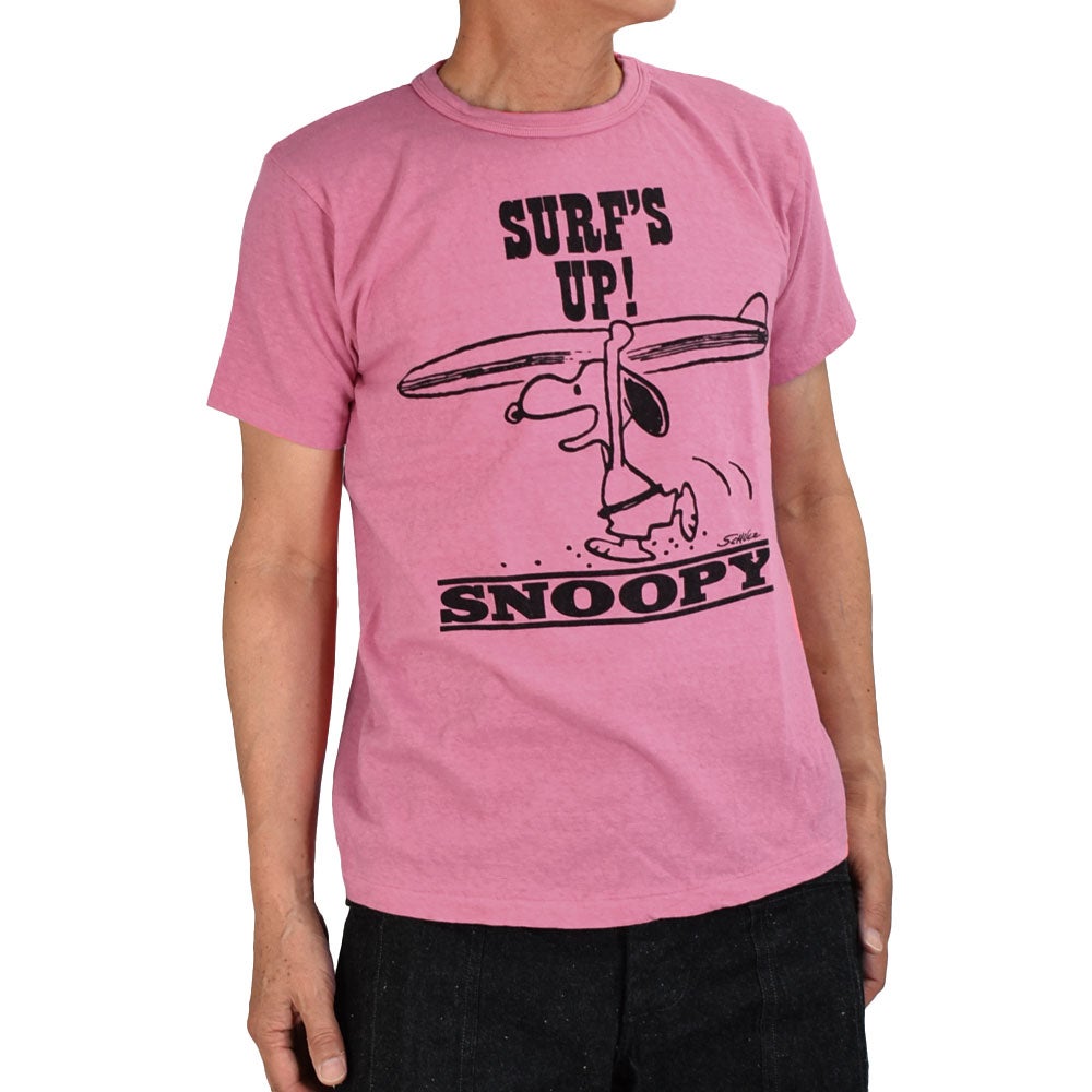 ウエアハウス (WAREHOUSE) Lot YP126S-1 SURF'S UP(SNOOPY) 半袖プリントTシャツ スヌーピー YP126S-1 ピンク