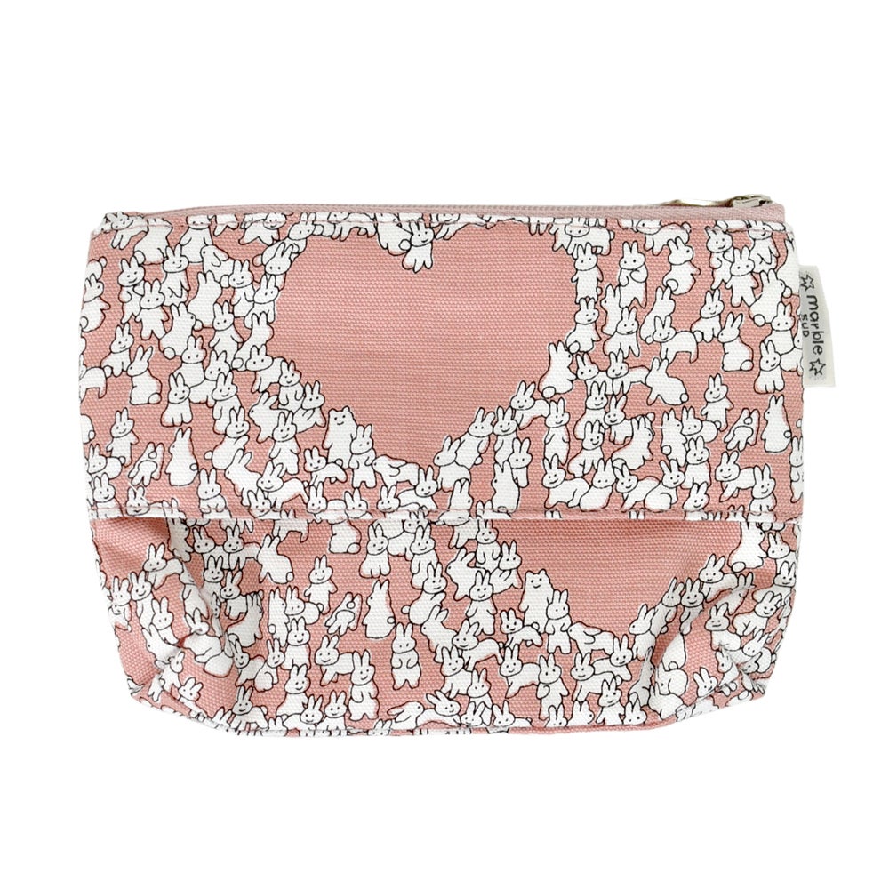 マーブルシュッド (marble SUD) Heart Rabbit ティッシュ Pouch ウサギ ポーチ ハート 09DF059287 15.PNK