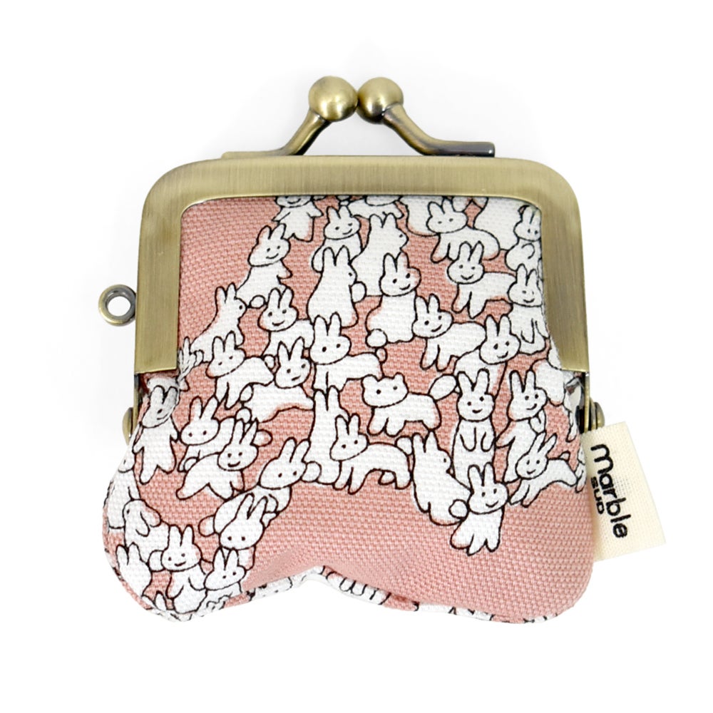 マーブルシュッド (marble SUD) Heart Rabbit 寸ぱちがま口財布 ウサギ ポーチ ハート 小物入れ 小銭入れ 09EM060223