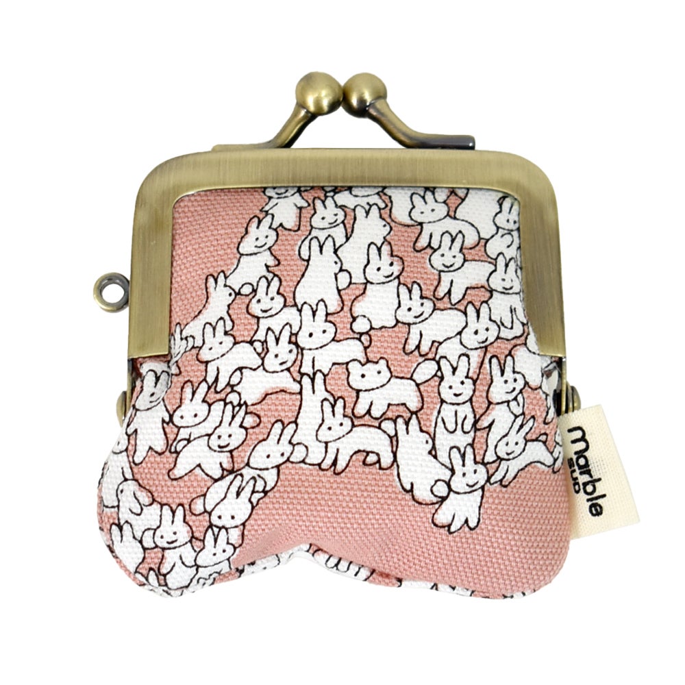マーブルシュッド (marble SUD) Heart Rabbit 寸ぱちがま口財布 ウサギ ポーチ ハート 小物入れ 小銭入れ 09EM060223 15.PNK