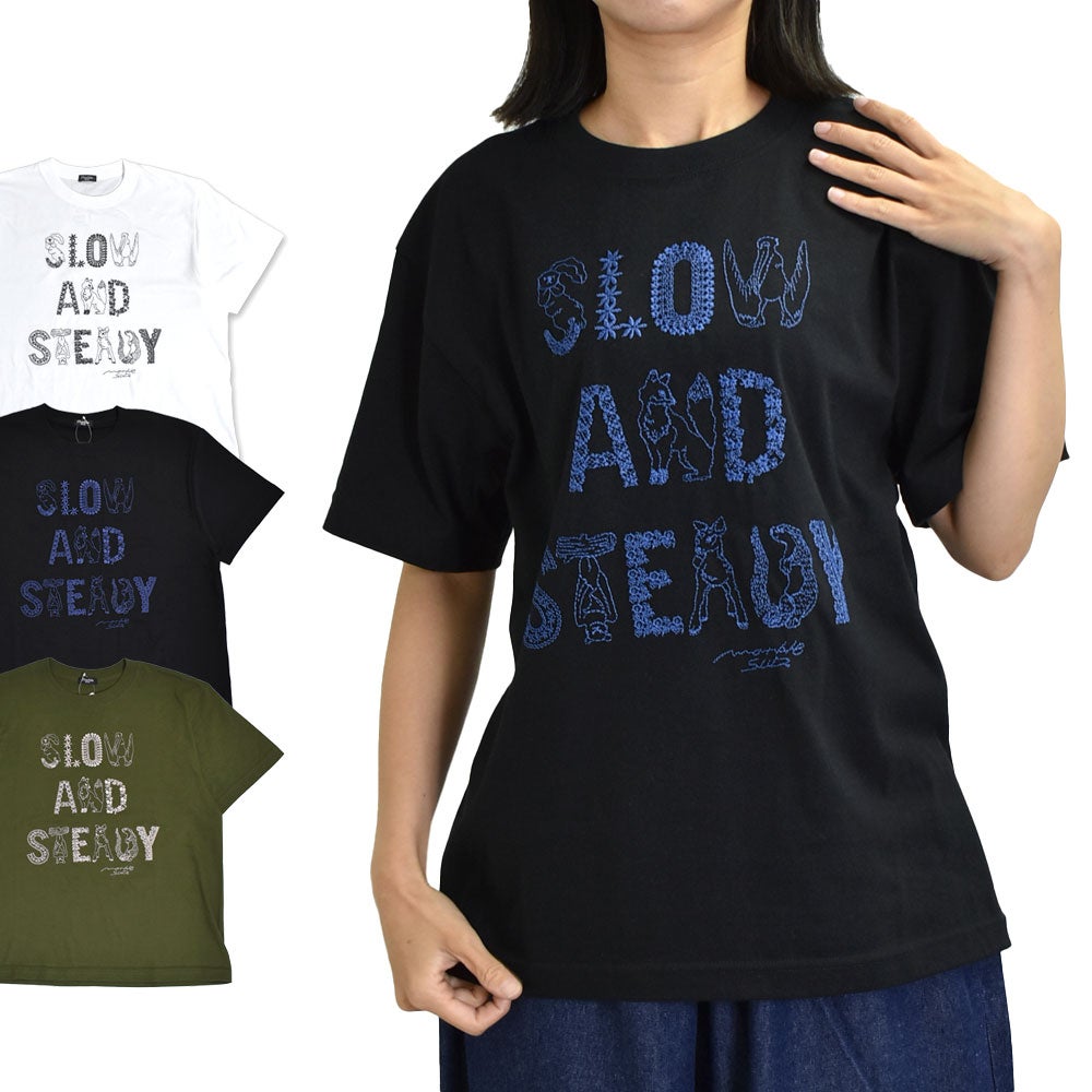 マーブルシュッド (marble SUD) EMB SLOW Tシャツ 刺繍 半袖Tシャツ 01GF020190