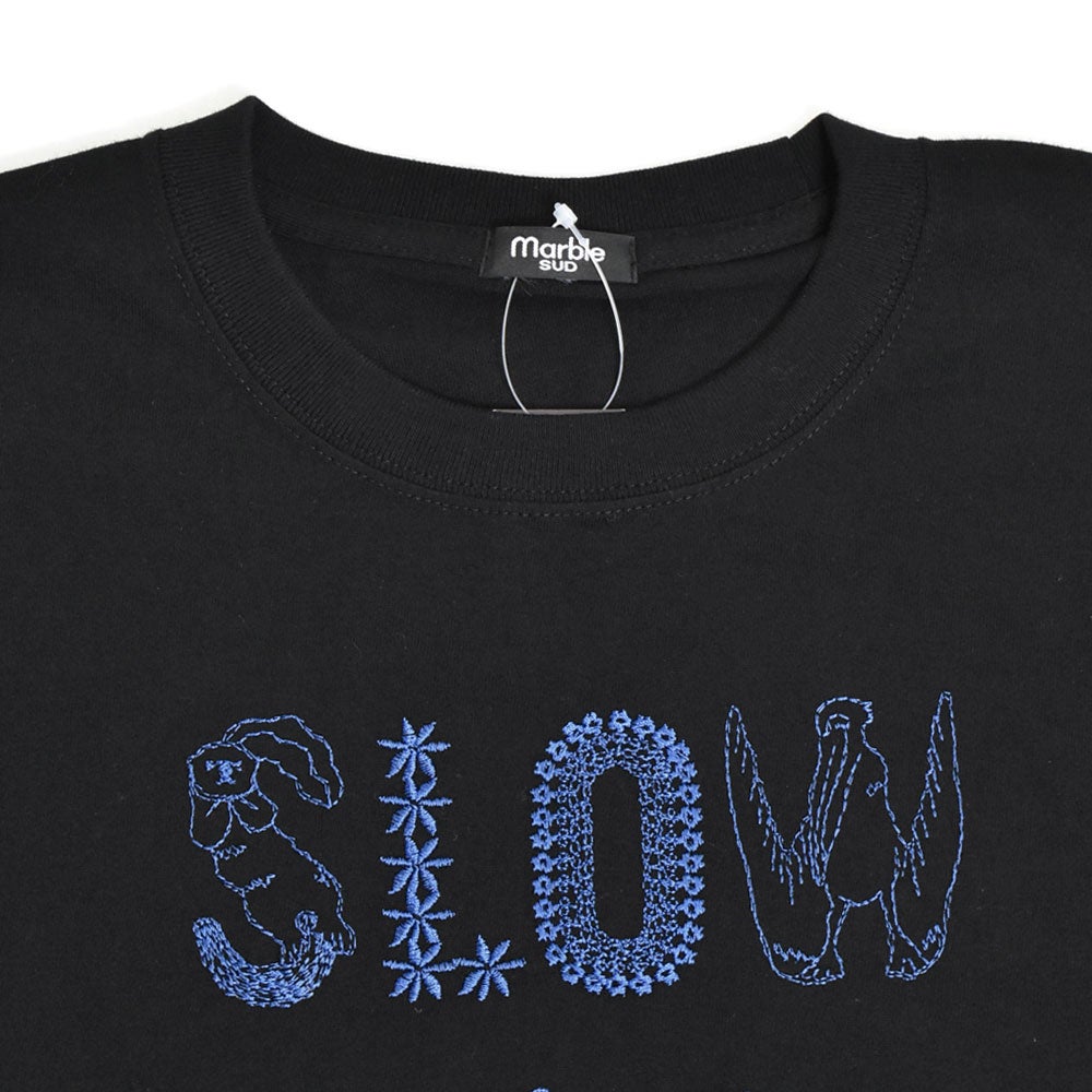 マーブルシュッド (marble SUD) EMB SLOW Tシャツ 刺繍 半袖Tシャツ 01GF020190