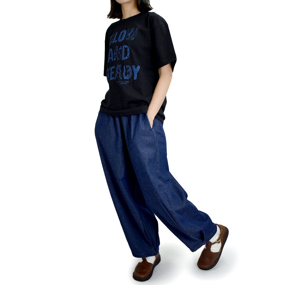 マーブルシュッド (marble SUD) EMB SLOW Tシャツ 刺繍 半袖Tシャツ 01GF020190 02.BLK