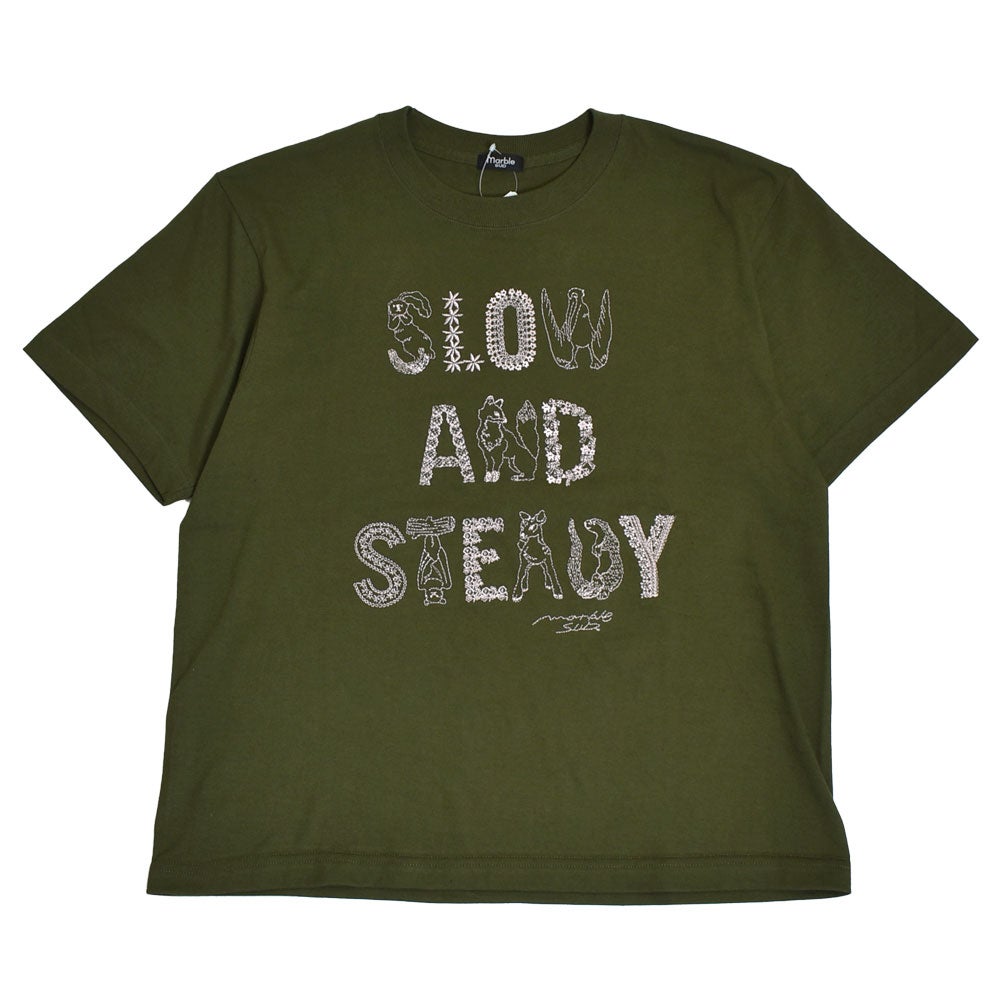 マーブルシュッド (marble SUD) EMB SLOW Tシャツ 刺繍 半袖Tシャツ 01GF020190 29.KHK