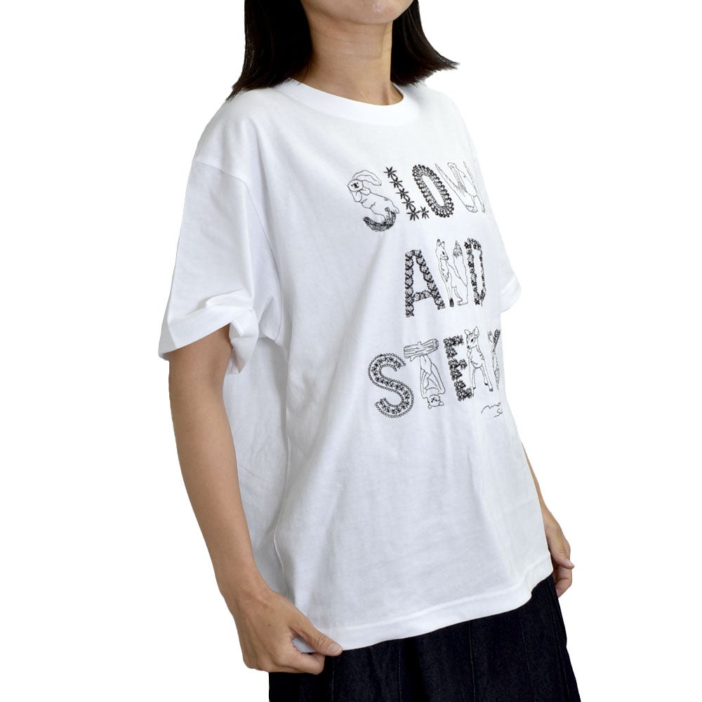 マーブルシュッド (marble SUD) EMB SLOW Tシャツ 刺繍 半袖Tシャツ 01GF020190 01.WHT