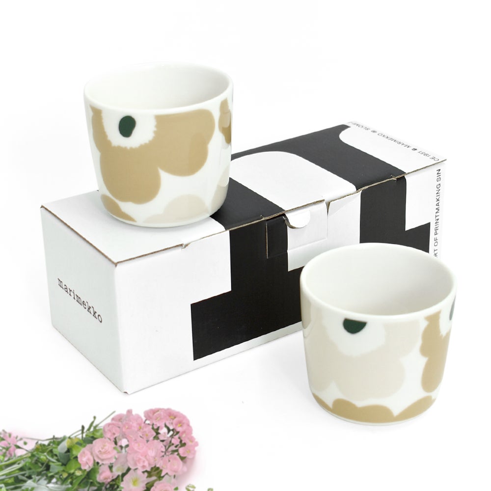 マリメッコ (marimekko) Unikko コーヒーカップセット（ハンドルなし）200ml 食器 2個セット ギフトボックス ペア 52269-4-76016 52269476016