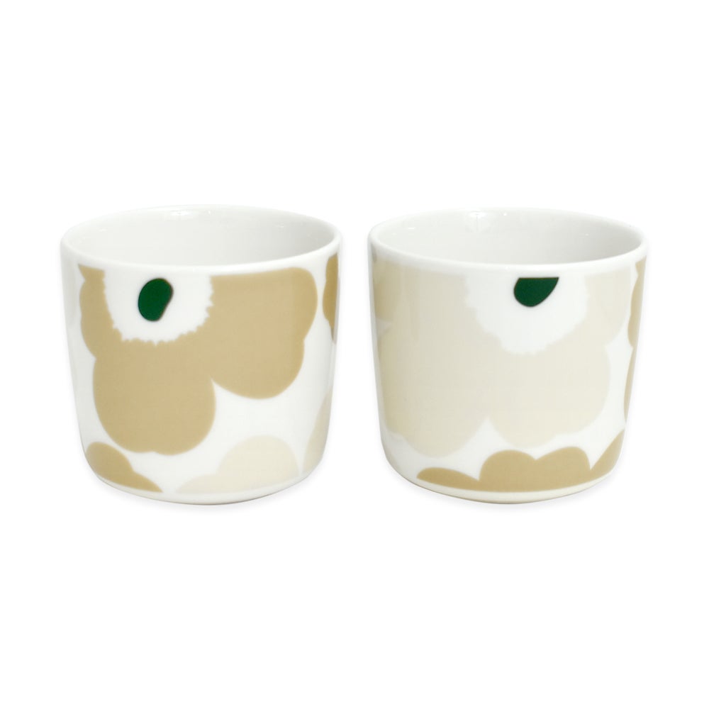 マリメッコ (marimekko) Unikko コーヒーカップセット（ハンドルなし）200ml 食器 2個セット ギフトボックス ペア 52269-4-76016 52269476016 81.ライトベージュ×ベージュ