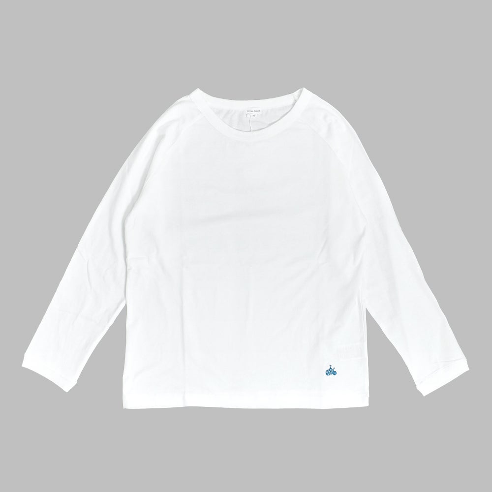 ブリスバンチ (Bliss bunch) ラグランTEE (長袖) 長袖Tシャツ 無地Tシャツ ラグランTシャツ ワンポイント刺繍 ロンT TBN1000-J 6-1.O/WHITE