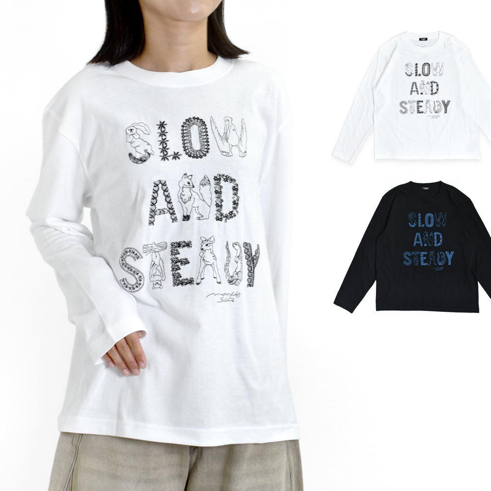 マーブルシュッド (marble SUD) EMB SLOW L/S Tシャツ 刺繍 長袖Tシャツ 01GF020192