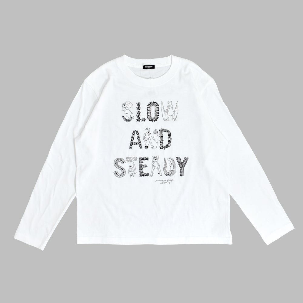 マーブルシュッド (marble SUD) EMB SLOW L/S Tシャツ 刺繍 長袖Tシャツ 01GF020192 01.WHT