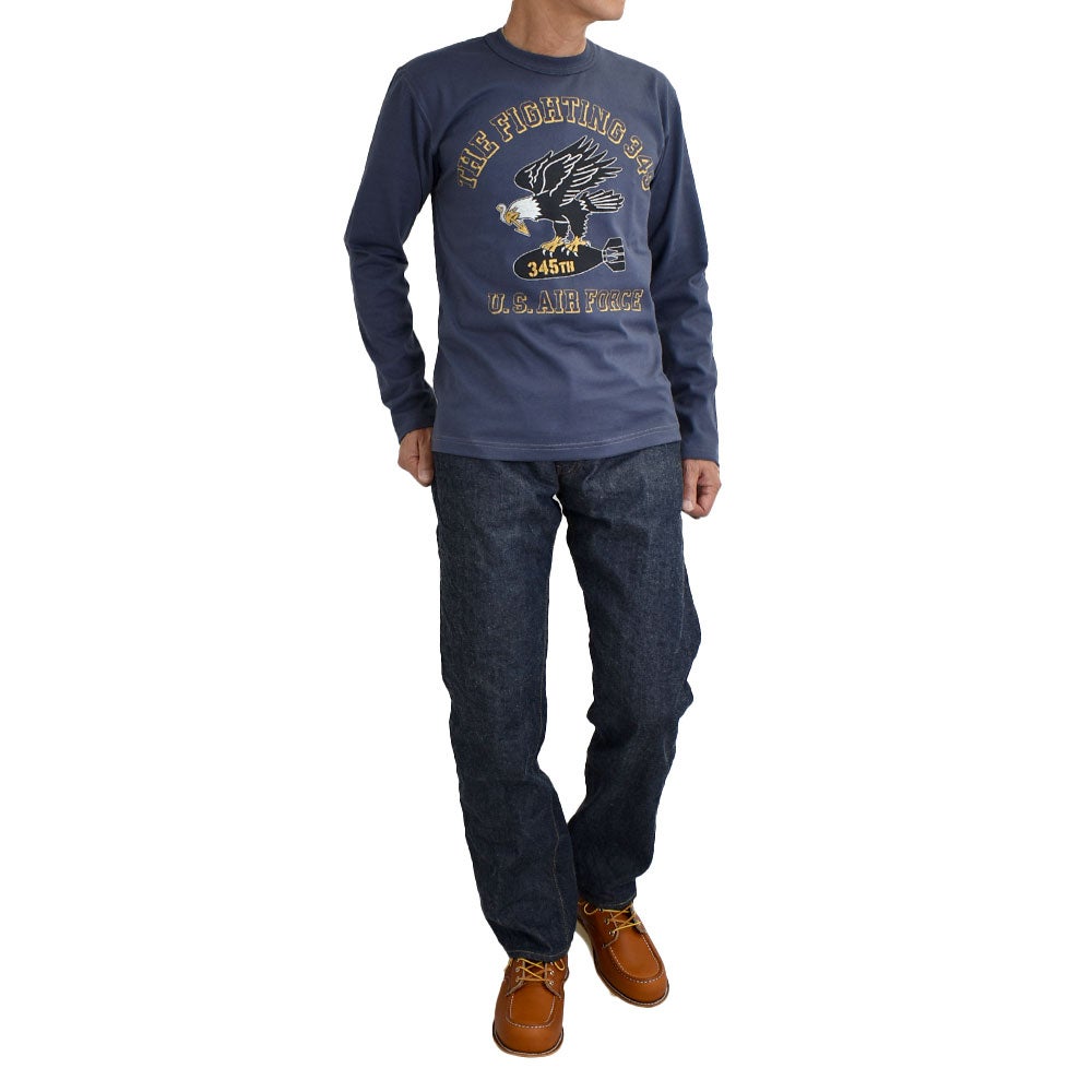トイズマッコイ (TOYS McCOY)  MILITARY LONG SLEEVE TEE U.S.AIR FORCE -THE FIGHTNG 345- カットソー ロンT 長袖Tシャツ TMC2644 BLUE