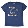 ウエアハウス (WAREHOUSE) Lot 4064 PIGS ARE BEAUTIFUL 半袖プリントTシャツ ブルー