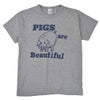 ウエアハウス (WAREHOUSE) Lot 4064 PIGS ARE BEAUTIFUL 半袖プリントTシャツ 杢グレー