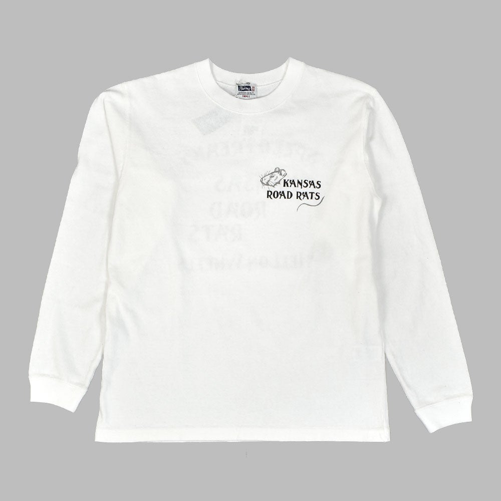フェローズ (PHERROW'S) 26W-PLT4 長袖プリントTシャツ ロゴTシャツ 099.WHITE
