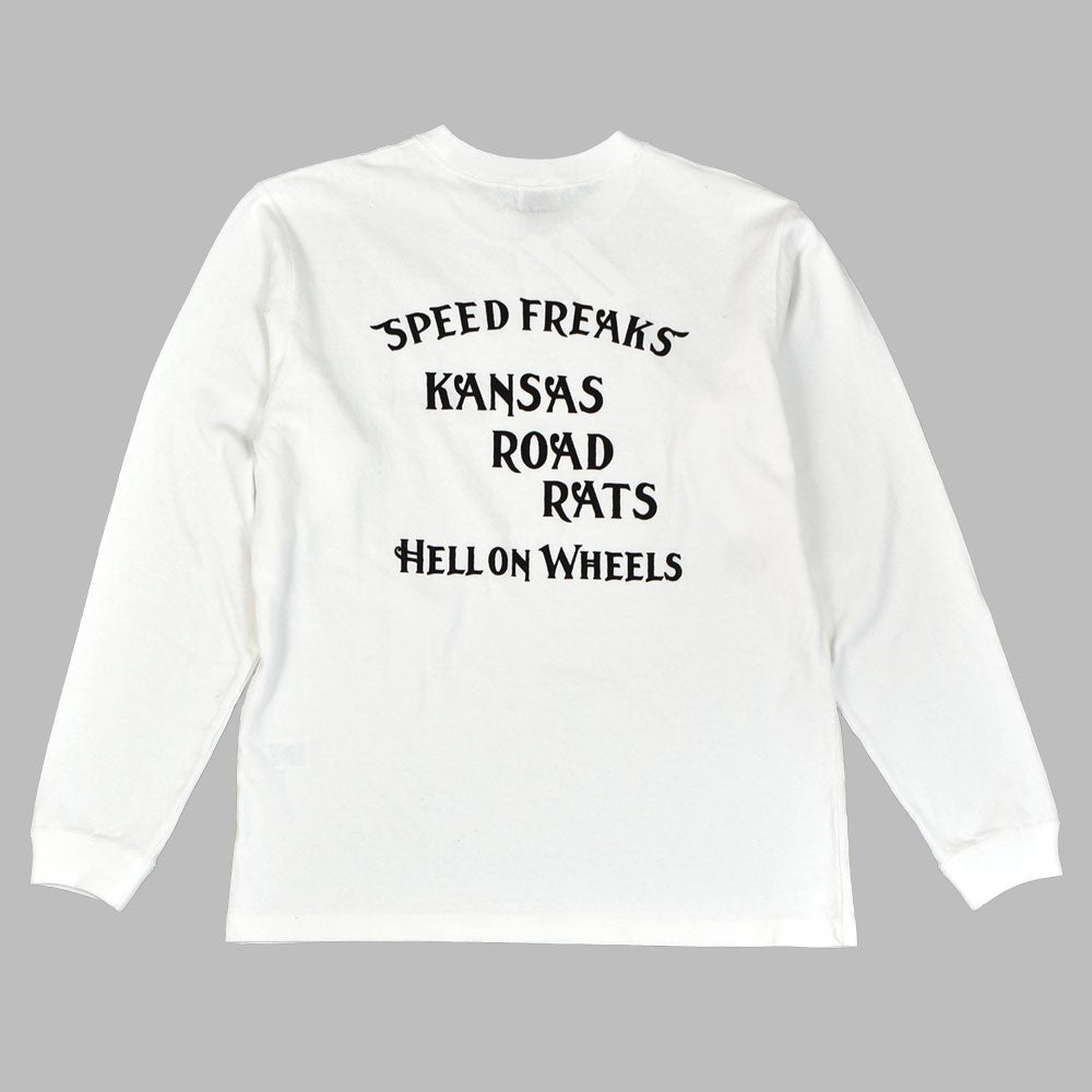 フェローズ (PHERROW'S) 26W-PLT4 長袖プリントTシャツ ロゴTシャツ 099.WHITE