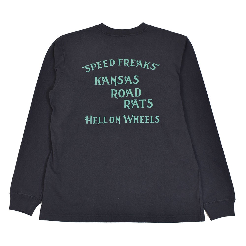 フェローズ (PHERROW'S) 26W-PLT4 長袖プリントTシャツ ロゴTシャツ 005.CHARCOAL