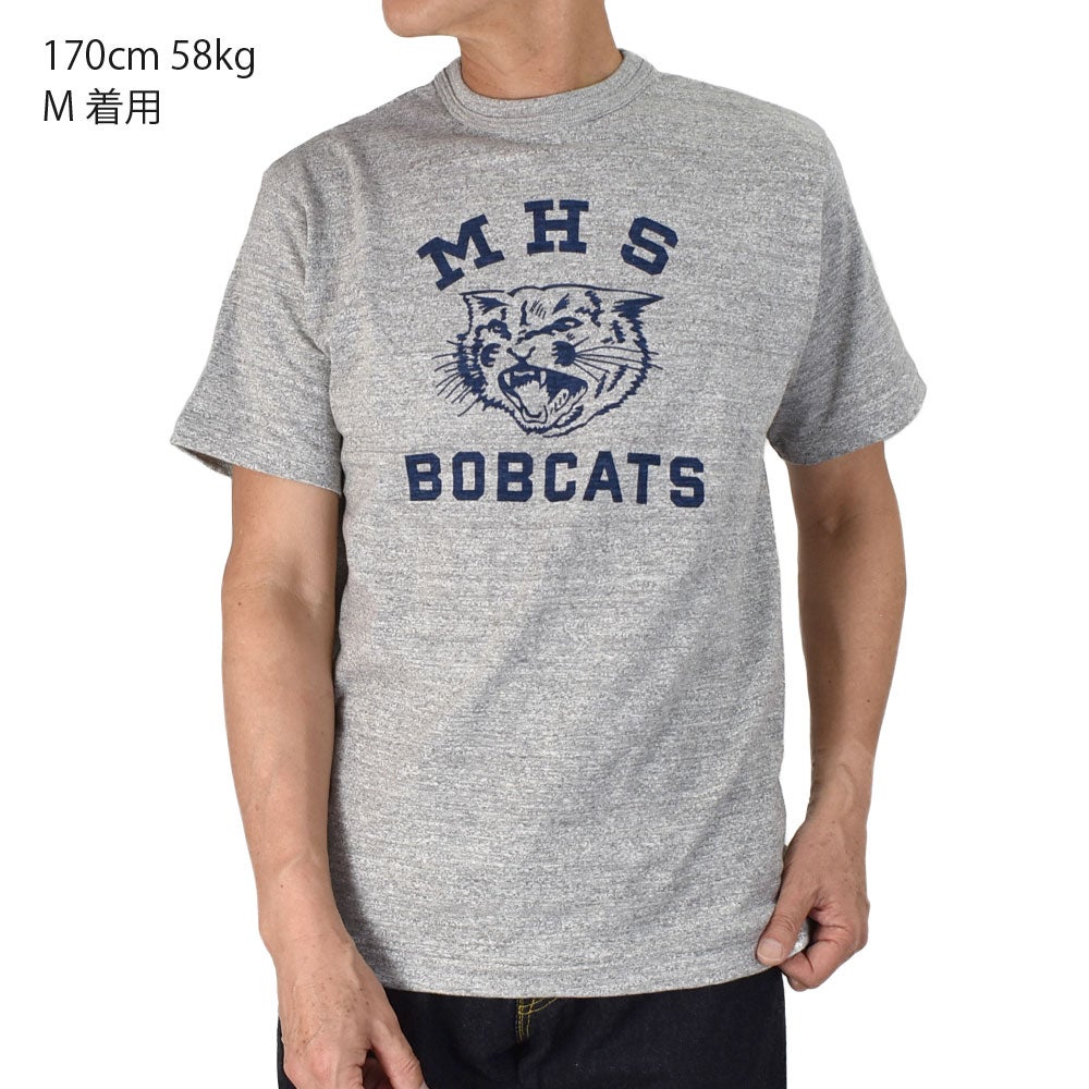 ウエアハウス (WAREHOUSE) Lot 4601 MHS 半袖プリントTシャツ 杢グレー