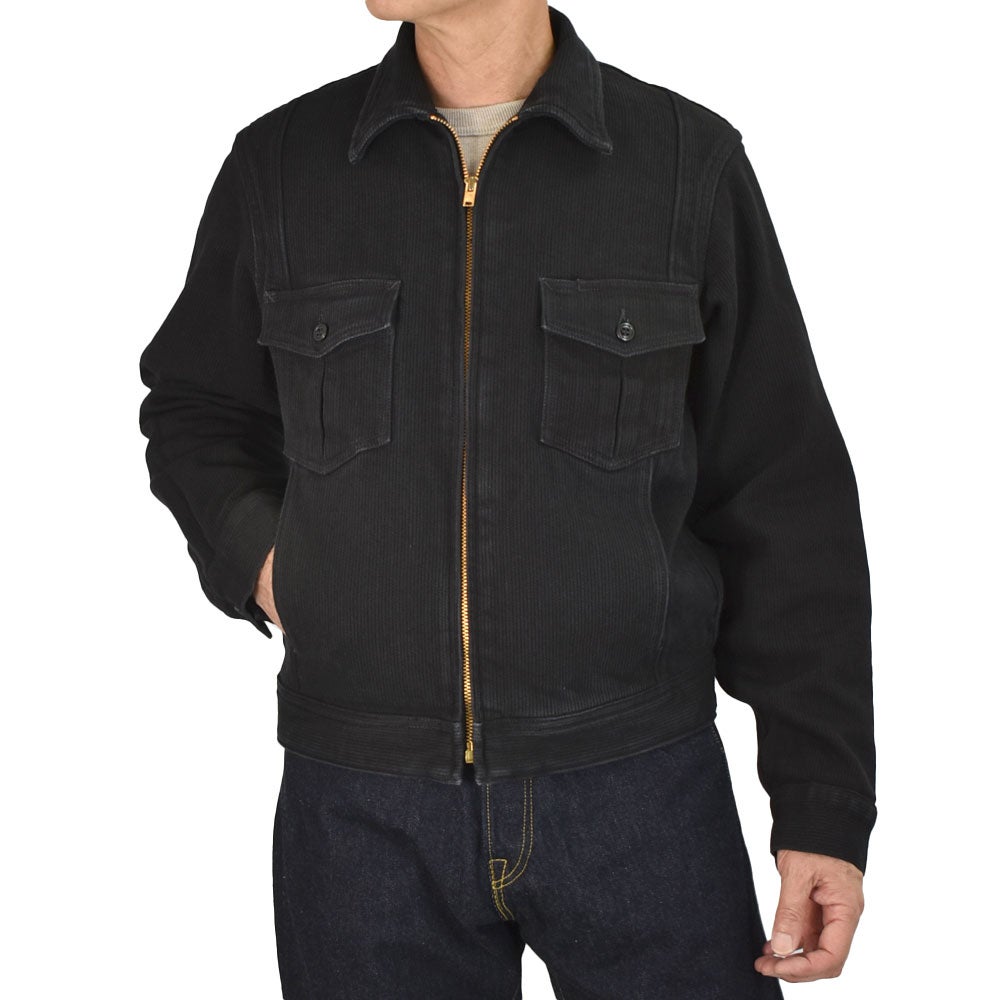 フリーホイーラーズ(FREEWHEELERS)-BLACK ROGUE- JACKET Vintage Style Yarn-Dyed Pique モーターサイクルジャケット ワークジャケット アウター 2621010