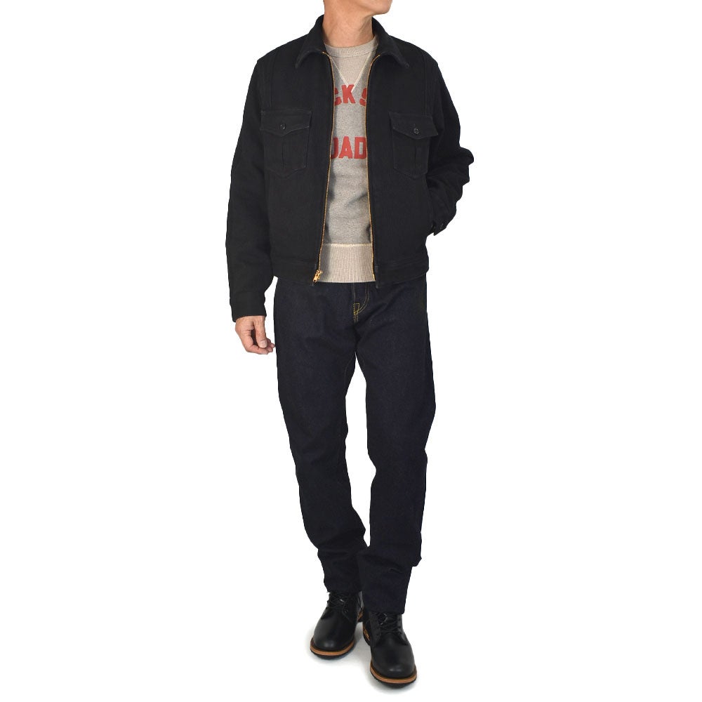 フリーホイーラーズ (FREEWHEELERS) -BLACK ROGUE- JACKET Vintage Style Yarn-Dyed Pique モーターサイクルジャケット ワークジャケット アウター 2621010 YARN-DYED RUDE BLACK