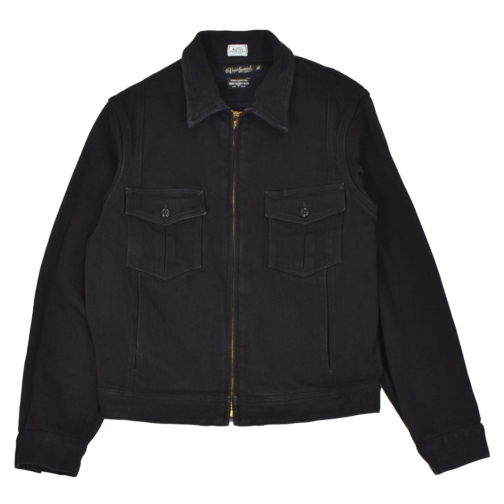 フリーホイーラーズ (FREEWHEELERS) -BLACK ROGUE- JACKET Vintage Style Yarn-Dyed Pique モーターサイクルジャケット ワークジャケット アウター 2621010 YARN-DYED RUDE BLACK