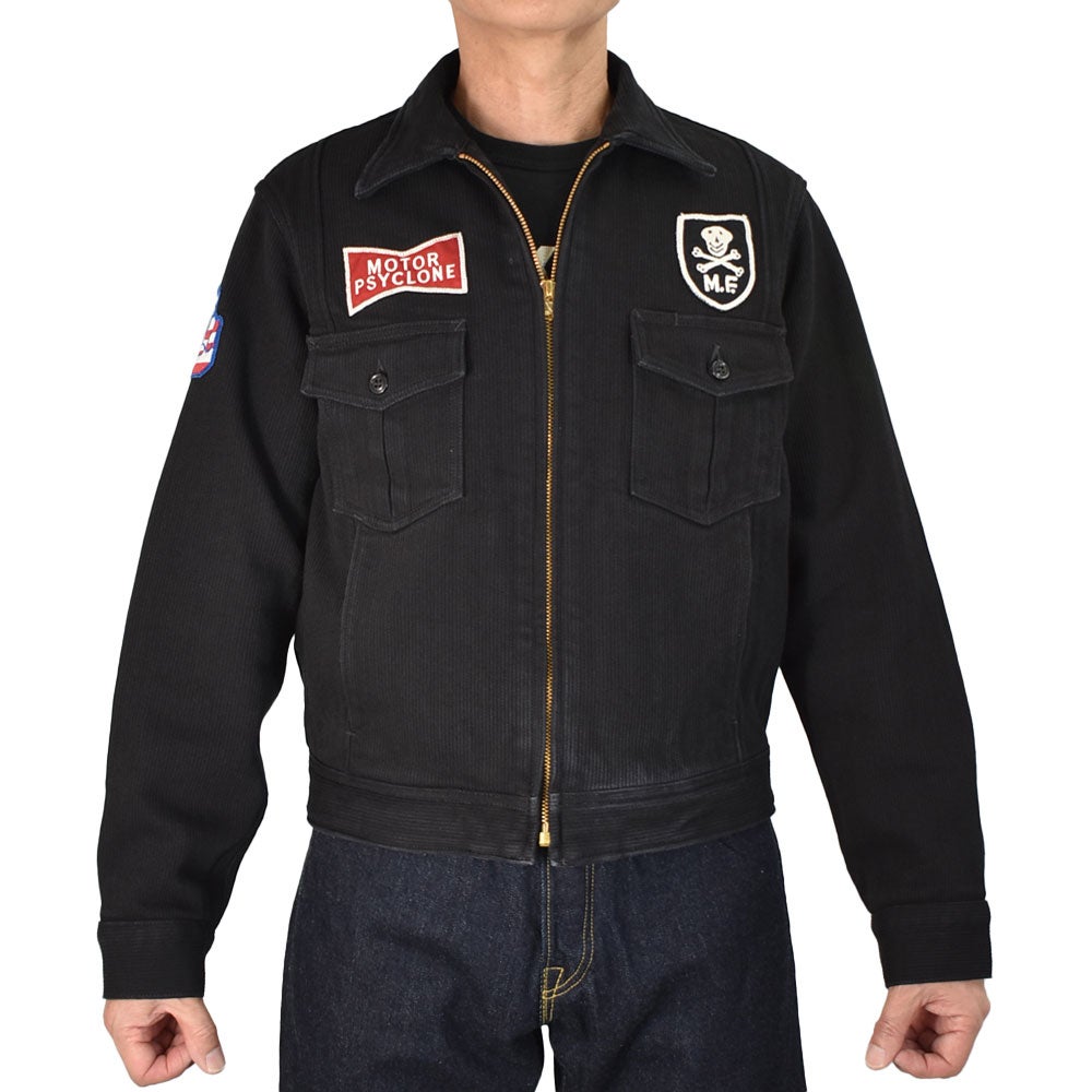 フリーホイーラーズ (FREEWHEELERS) -STONE COLD- BLACK ROGUE Vintage Style Yarn-Dyed Pique モーターサイクルジャケット カスタム ワークジャケット アウター 2621011