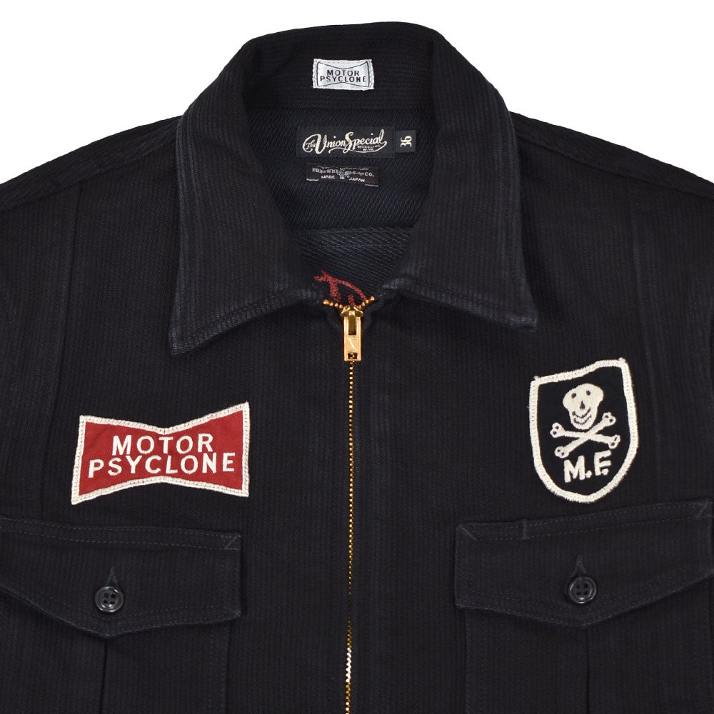 フリーホイーラーズ (FREEWHEELERS) -STONE COLD- BLACK ROGUE Vintage Style Yarn-Dyed Pique モーターサイクルジャケット カスタム ワークジャケット アウター 2621011