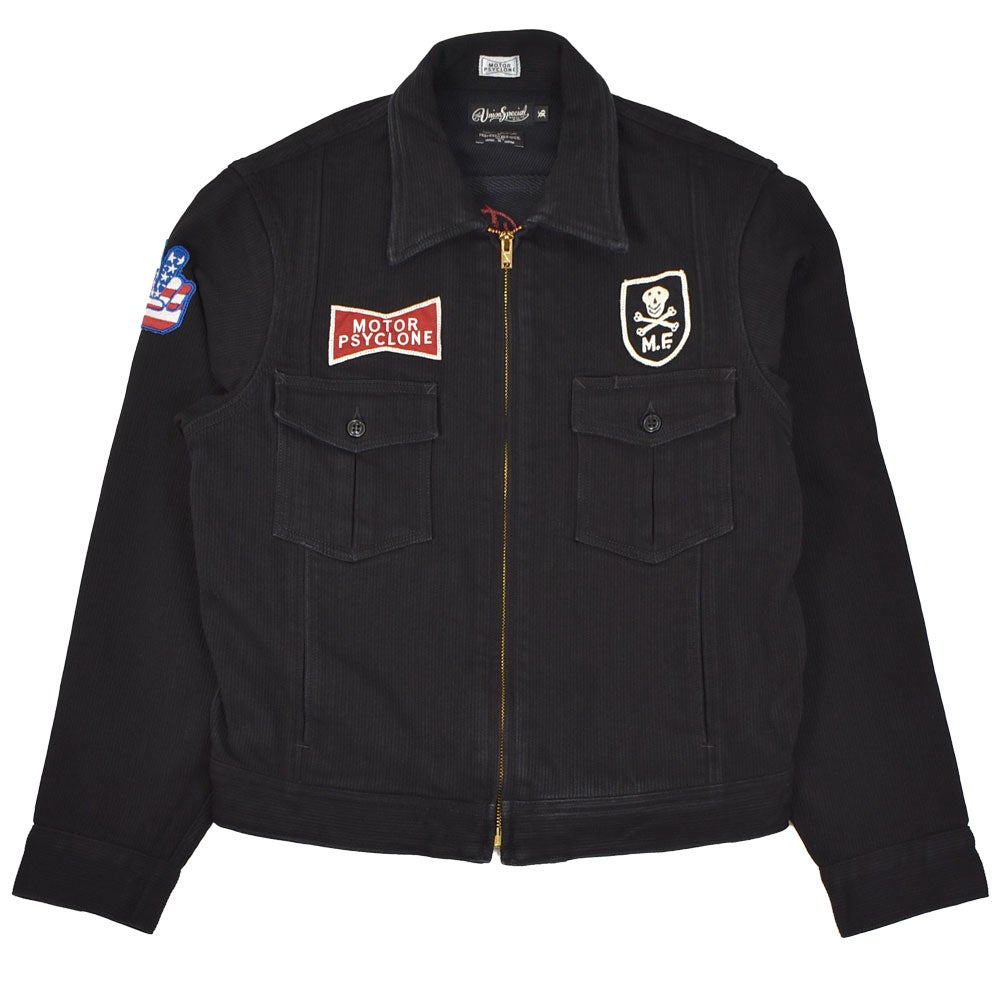 フリーホイーラーズ (FREEWHEELERS) -STONE COLD- BLACK ROGUE Vintage Style Yarn-Dyed Pique モーターサイクルジャケット カスタム ワークジャケット アウター 2621011 YARN-DYED RUDE BLACK