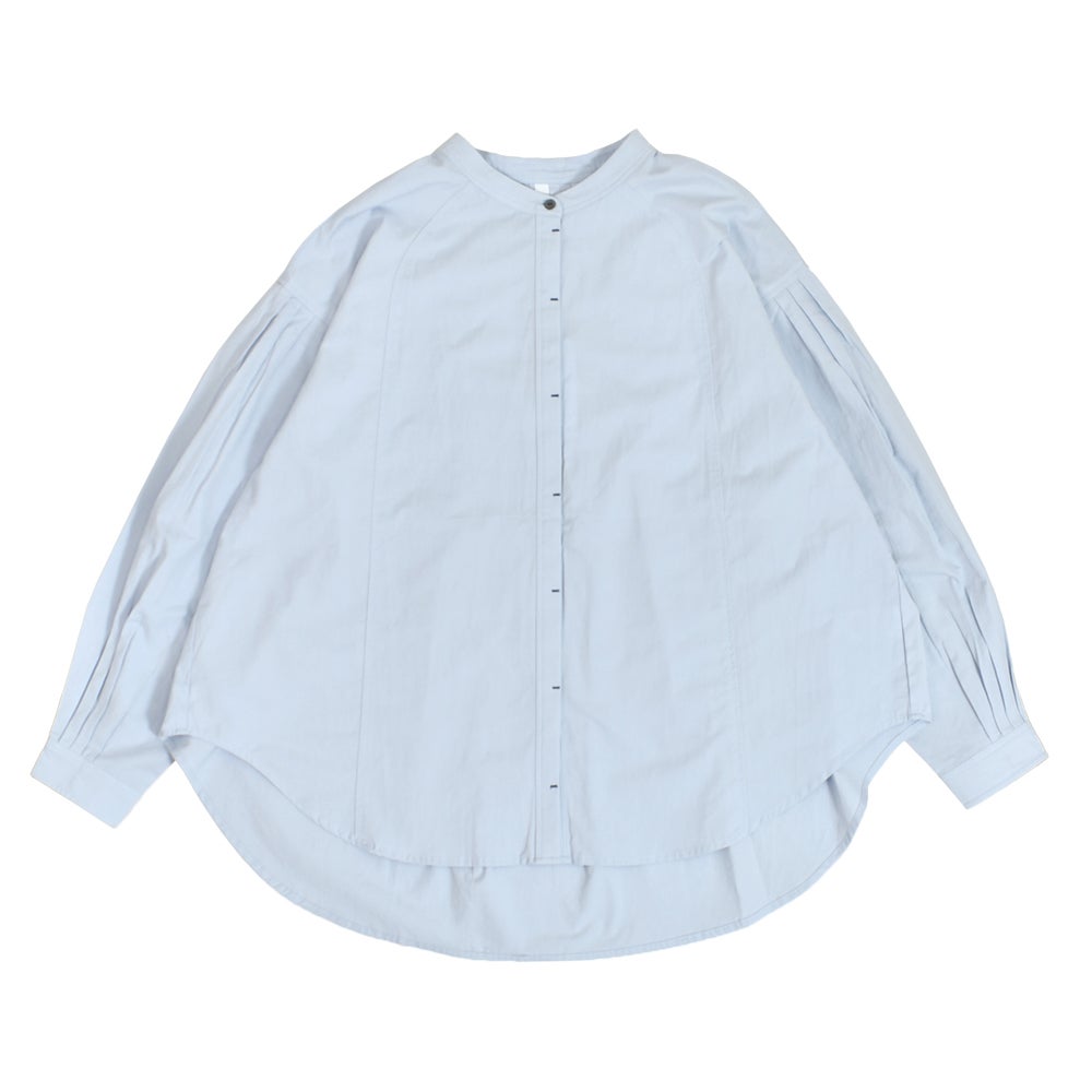 ケレン (KELEN) -PARDY- BACK TUCK DESIGN BLOUSE バックタック デザインブラウス ノーカラーシャツ LKL26FBL2322 LT BLUE