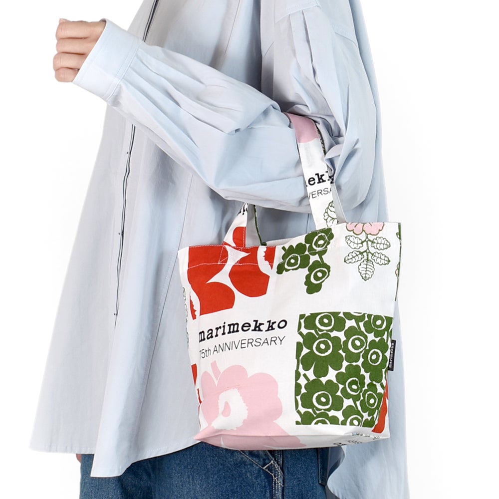 マリメッコ(marimekko)日本限定 75th Anniversary トートバッグ 75周年記念 コットンバッグ エコバッグ マイバッグ 52269-4-76278