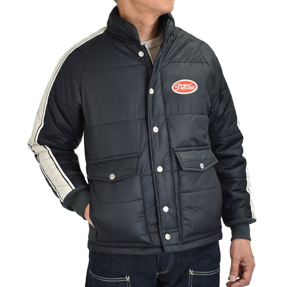 デラックスウエア (DELUXEWARE) 60s RACE JACKET レーシングジャケット ラグランスリーブ 中綿ナイロンジャケット D-28A BLK