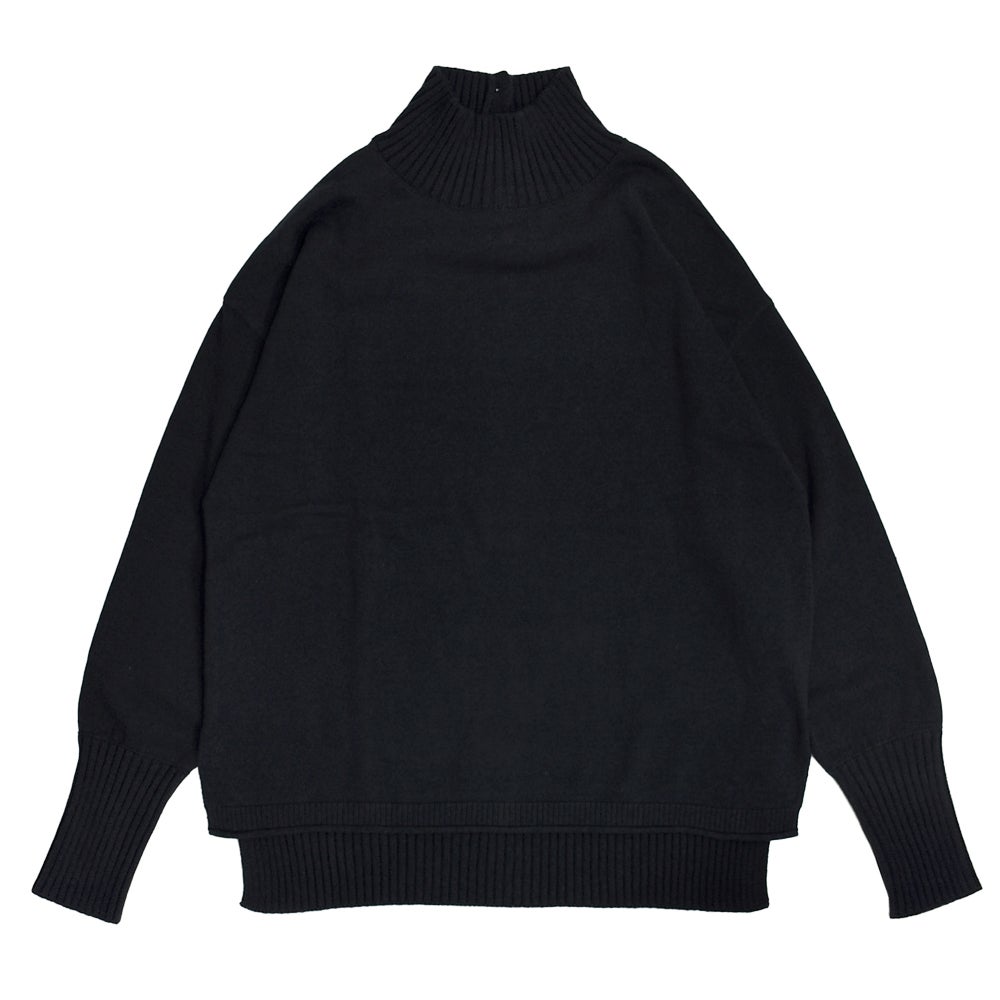 マオメイド (MAOMADE) 再登場!!! いつもの異ゲージリブ ハイネックプルオーバー セーター 無地 ハイネック ニット 641108 79.ブラックネイビー