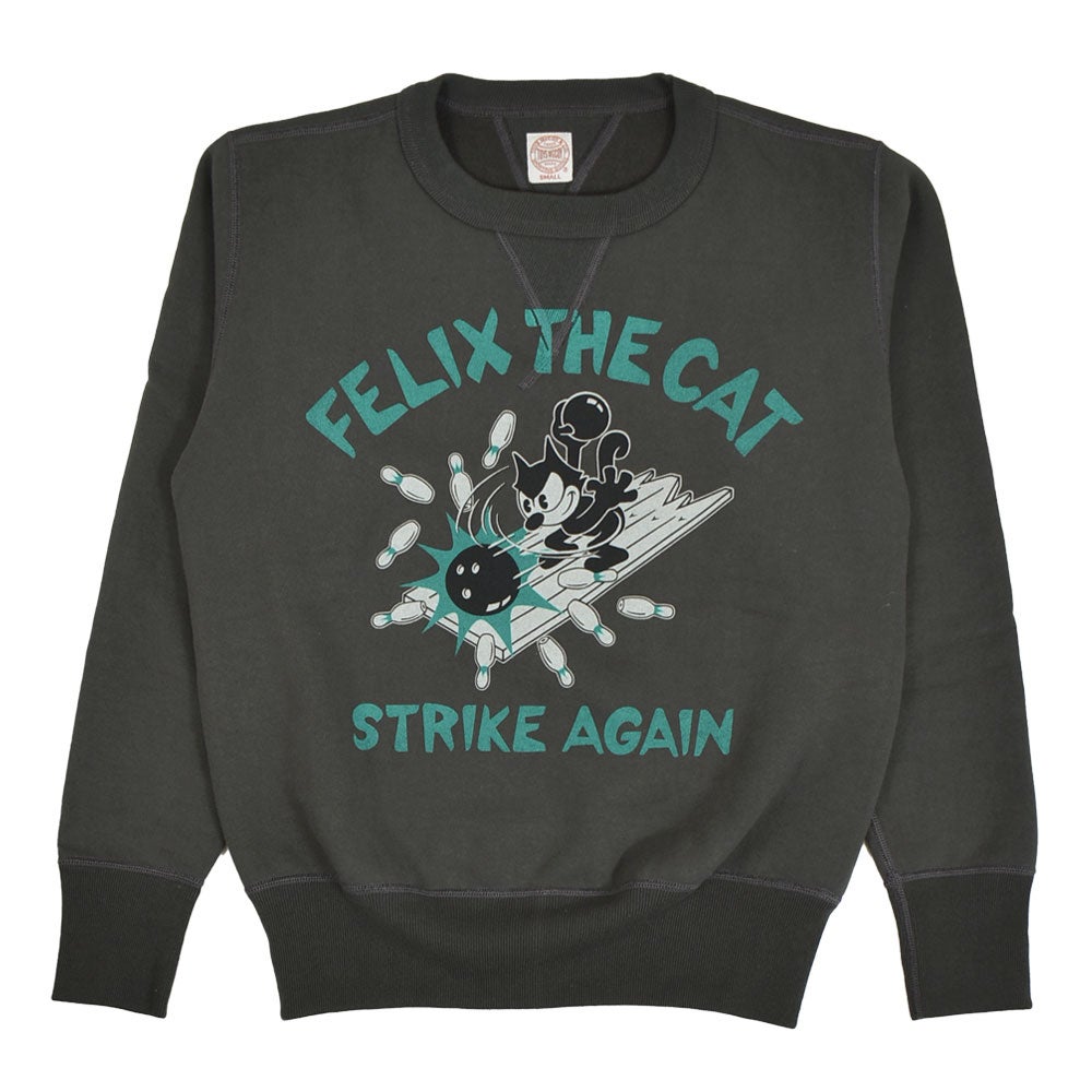 トイズマッコイ (TOYS McCOY) HEAVYWEIGHT SWEAT SHIRT FELIX THE CAT -STRIKE AGAIN- プリントスウェットシャツ 長袖トレーナー TMC2643 BLACK
