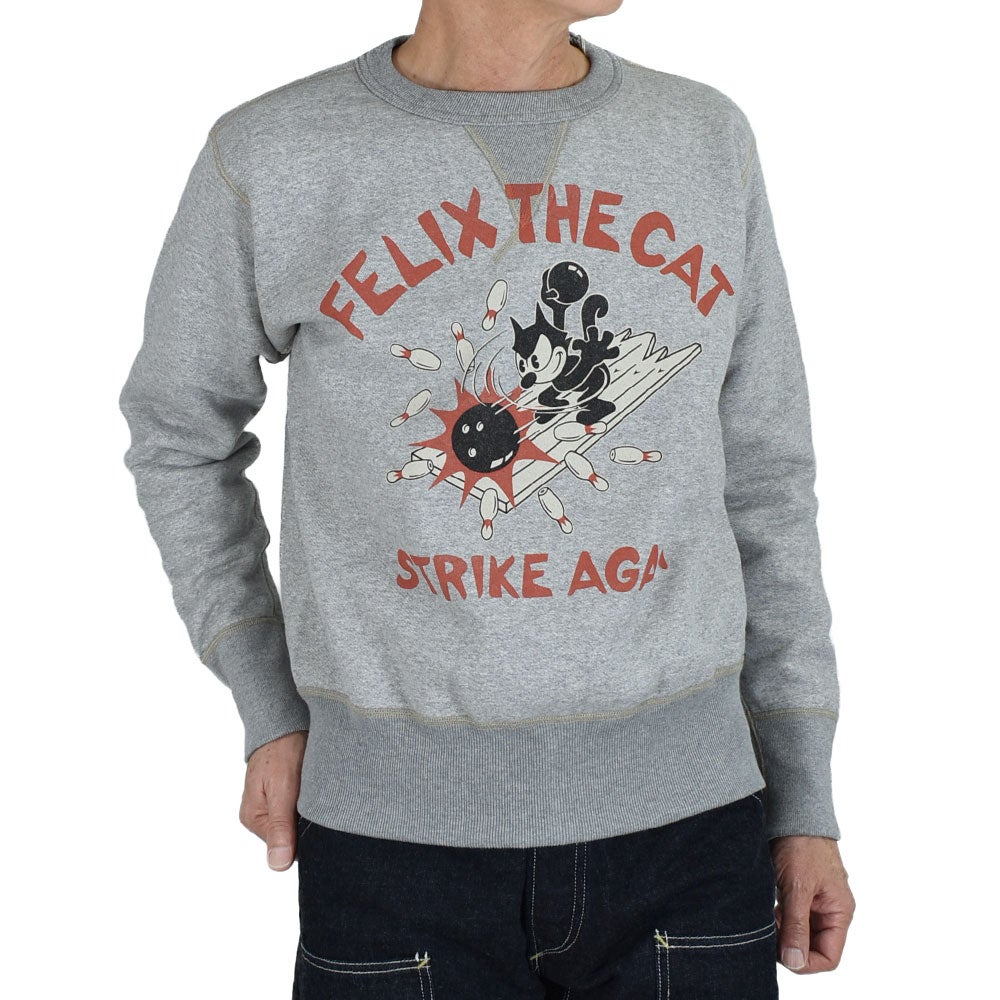 トイズマッコイ (TOYS McCOY) HEAVYWEIGHT SWEAT SHIRT FELIX THE CAT -STRIKE AGAIN- プリントスウェットシャツ 長袖トレーナー TMC2643 ASH